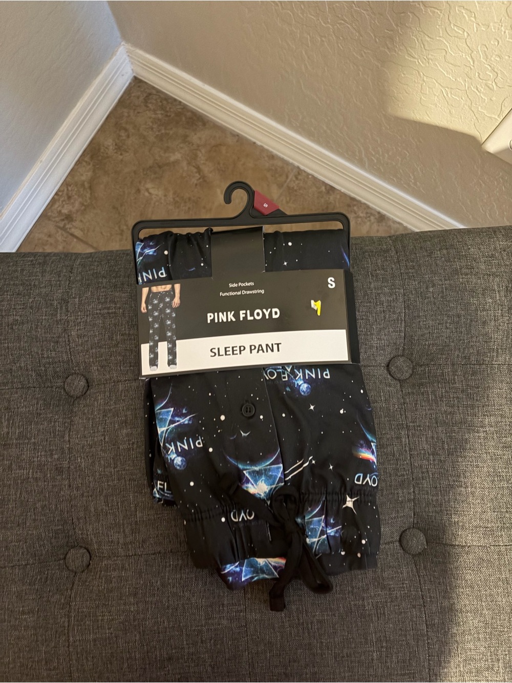 Pink Floyd Black Galaxy Lounge Pants with Blue and Purple Accents